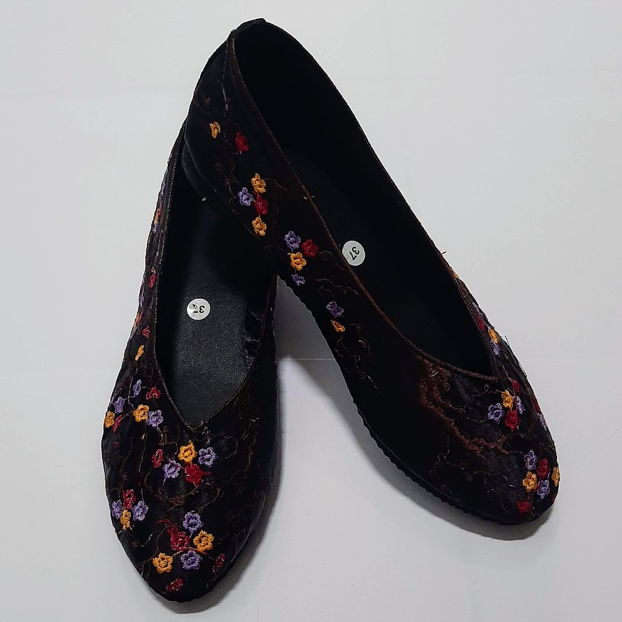 etnik fashion sepatu wanita flat slip on bordir