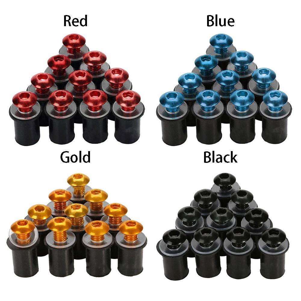Preva 10Pcs Kaca Depan Motor Aluminium Moto Decor CNC Nuts Fastener