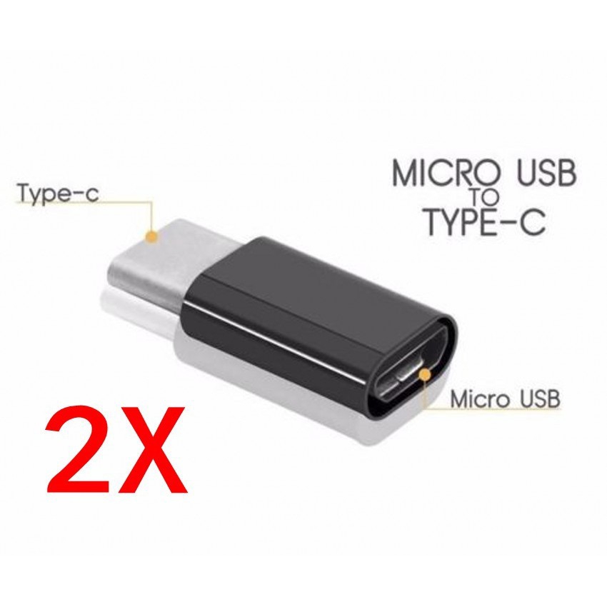 2Pack Micro USB to Type C Adapter Connector For  Samsung Huawei Xiaomi