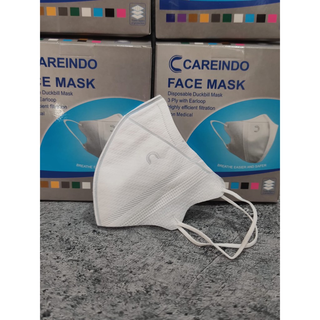 CAREINDO - MASKER DUCKBILL RAVA CAREINDO 3PLY EMBOS C BOX ISI 50 GARIS FACE MASK - MIRIP UTAMA