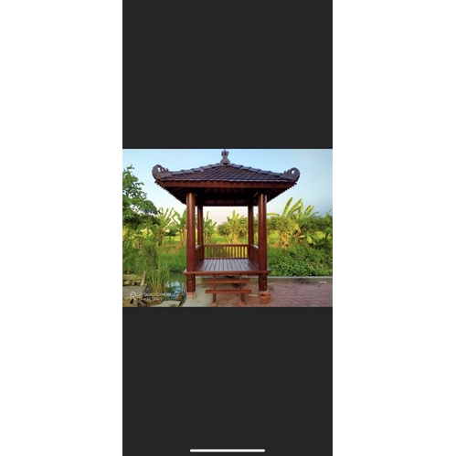 Gazebo kayu jati /  gazebo minimalis / gazebo kayu gluggu / gazebo taman / gazebo 2X2