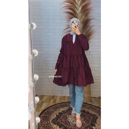 Tunik Katun Import Babydoll Lengan Panjang // Tunik Wanita Terlaris // Tunik Murah Cantik