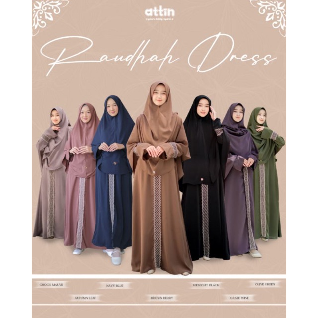 Raudhah Dress by Attinhijabstore Abaya Gamis Baju Muslim Syari Umroh