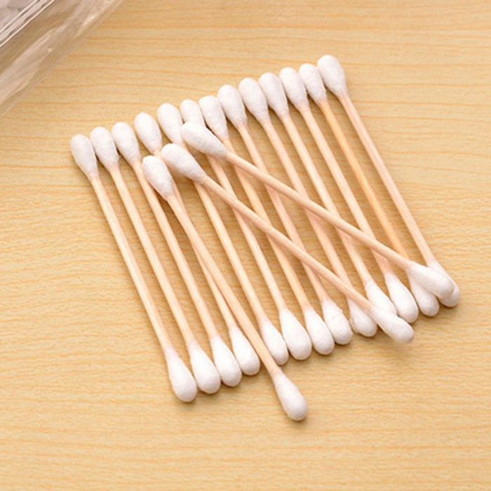 KK100 isi 100  korek kuping kayu wooden cotton buds ramah lingkungan