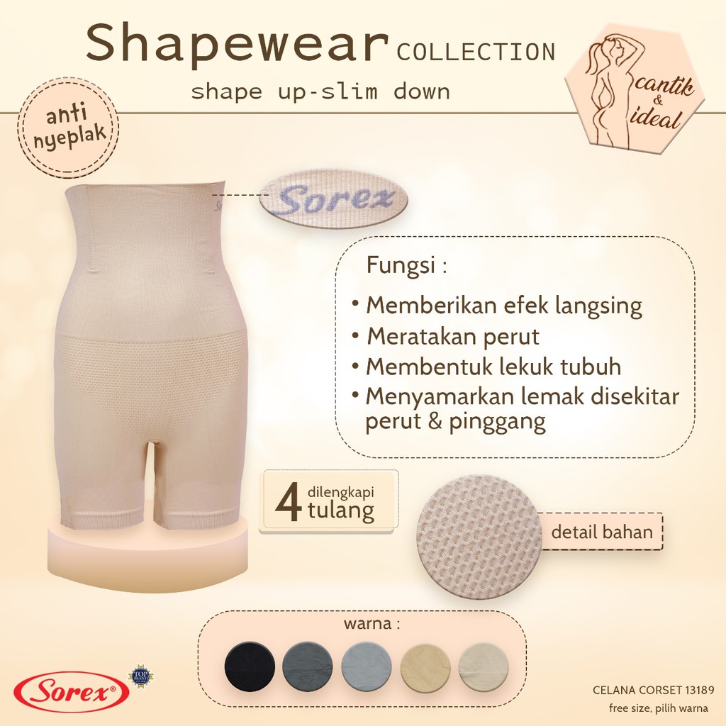 Sorex Korset Celana Pelangsing Shapewear Collection Stagen Art 13189 13194