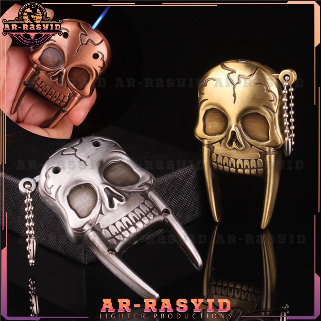 Korek Api Las Gas Push Dagger Tengkorak Skull BISA COD