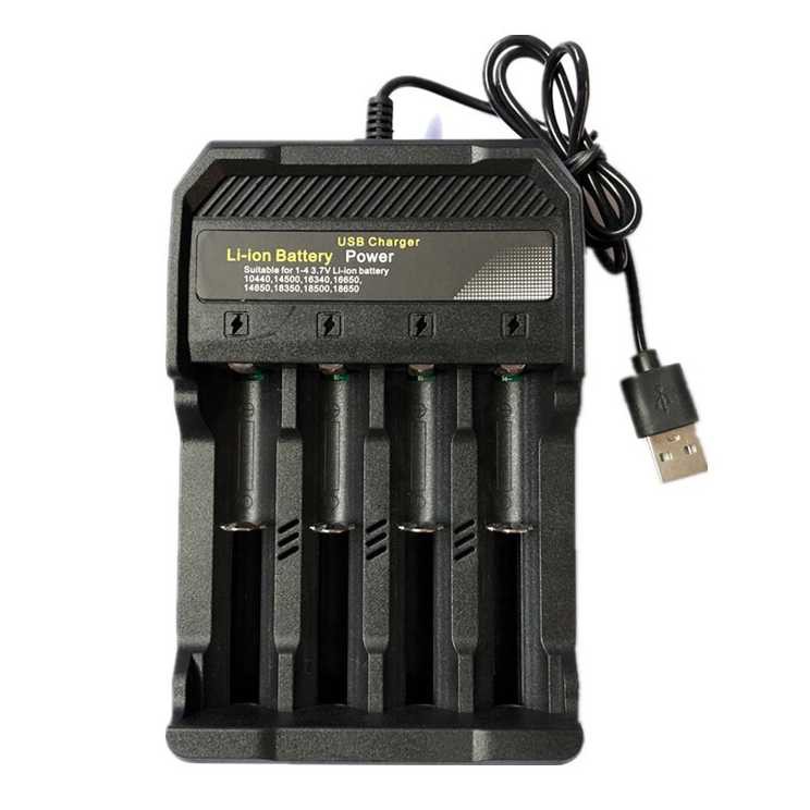 Charger Baterai USB Lithium 18650 4 Slot