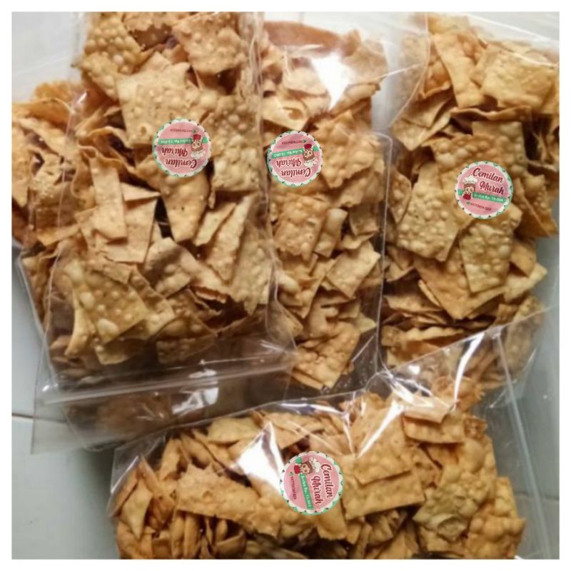 

keripik pangsit bawang 500 gr pangsit bawang kerupuk bawang pangsit