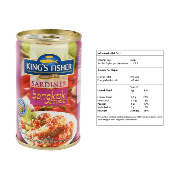 

Gg0Hh King'S Fisher Sarden Saus Bangkok Makanan Kaleng 425 G Kings Fisher Ds0kk