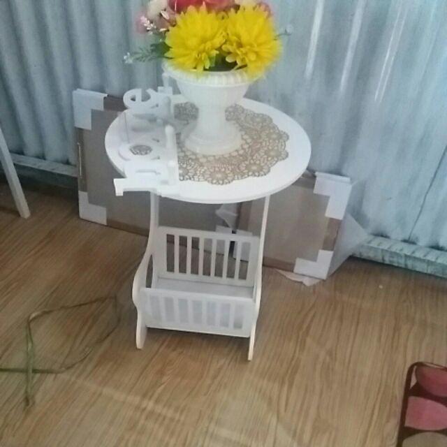 Bonus Taplak - Meja Kopi Bulat - Rak Buku - Meja Samping Sofa (1kg)