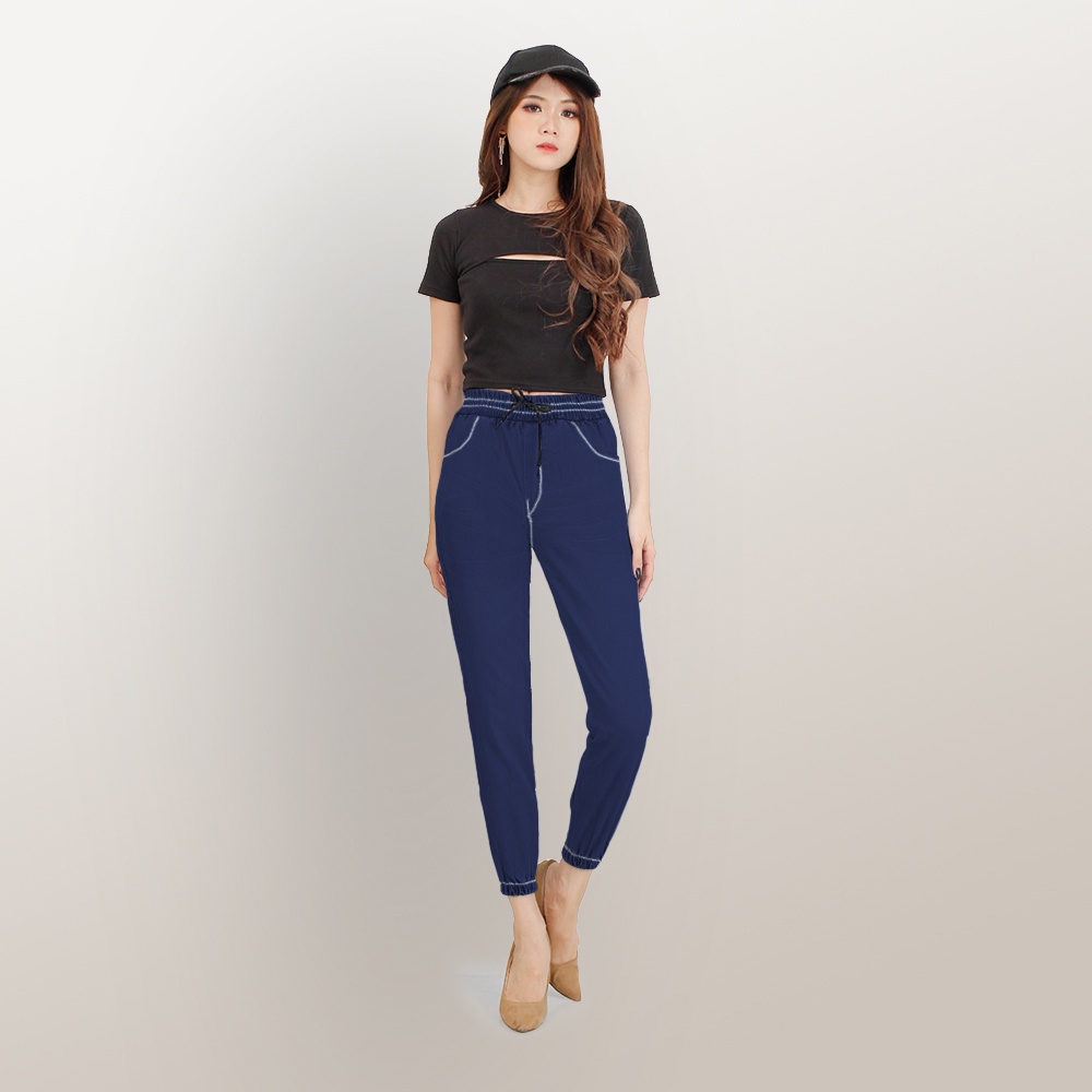 Celana Jogger jeans strech washed wanita model terbaru - XSHOP New Amoris