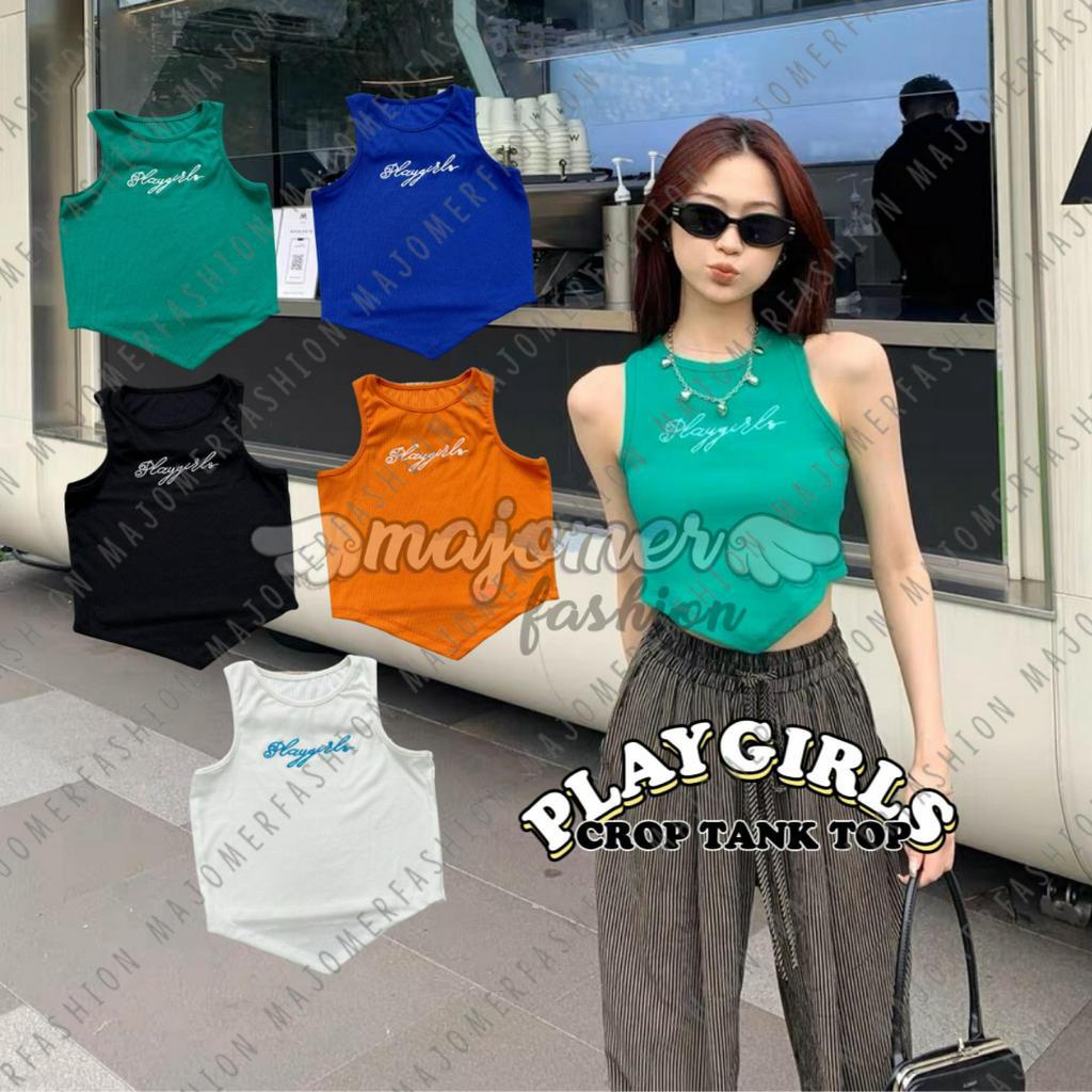 Majomer | Playgirls Crop Tank - Atasan Tanktop Wanita Bordir