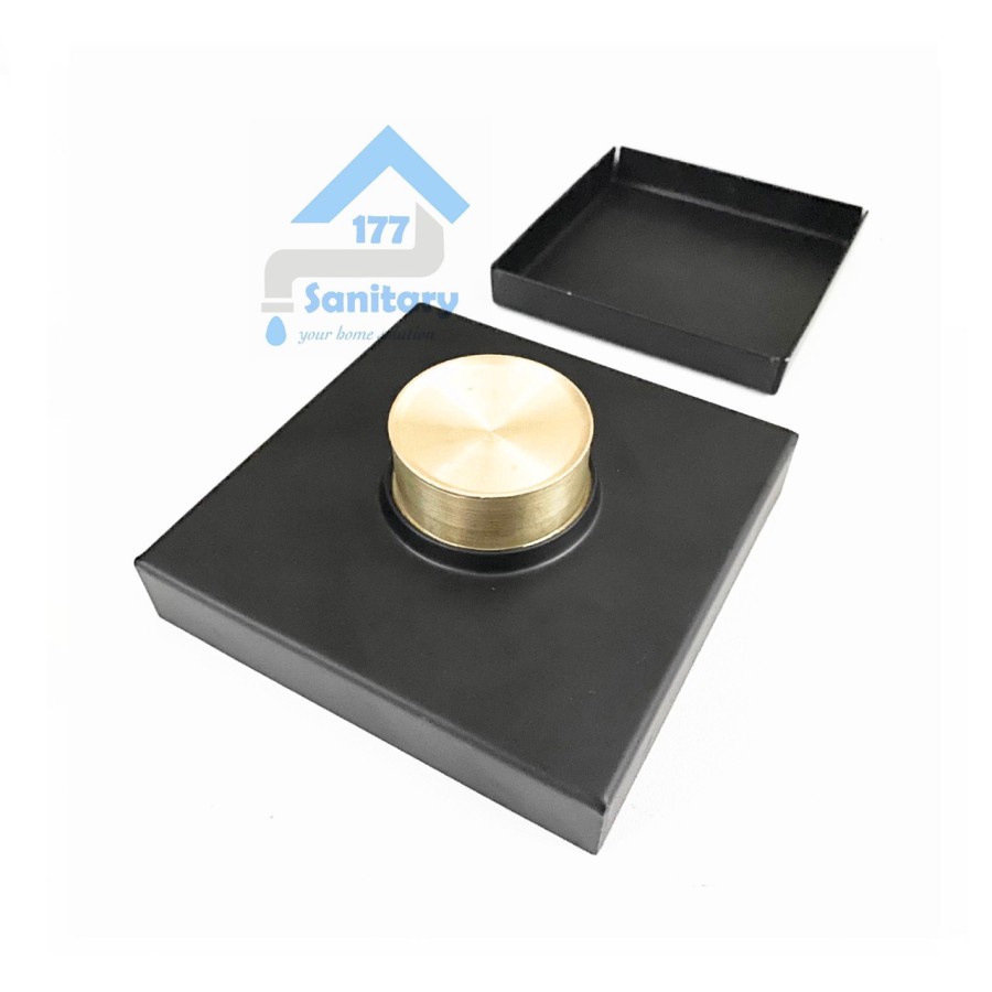 Floor Drain Stainless 304 Hitam T1008 - Smart Drain Saringan Got Pembuangan Air Kuningan Black Anti Kecoa