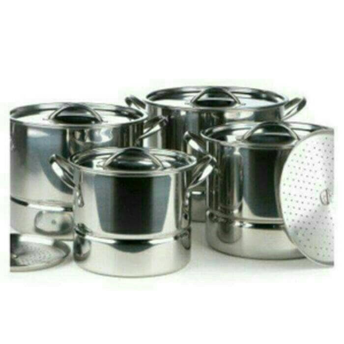 PANCI TINGGI SARANGAN LANGSENG SUPRA / PANCI STEAMER 4 IN 1 STAINLESS