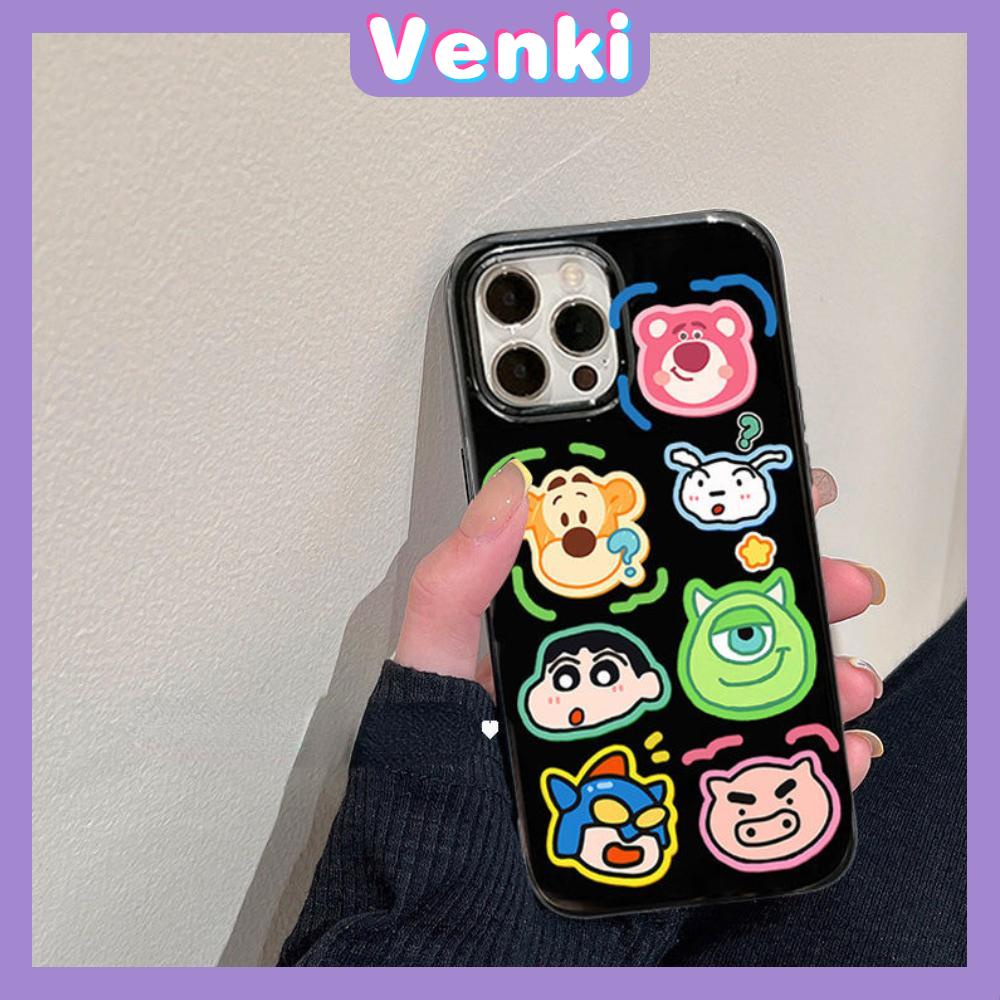 iPhone Case Silicone Soft Case Black Shiny Shockproof Protection Camera Monster Cartoon Avatar Cute Compatible For iPhone 11 Pro Max 13 Pro Max 12 Pro Max 7Plus xr XS Max