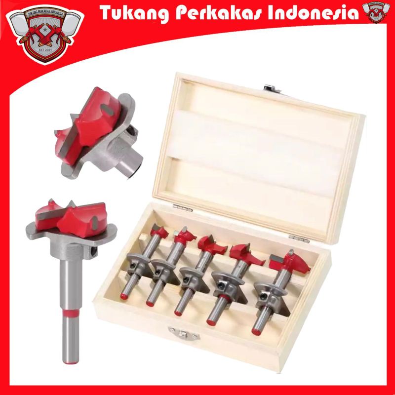 MATA BOR ENGSEL SENDOK + STOPPER 5 PCS - FORSTNER BIT SET 5PCS WITH STOPPER TCT HOLE SAW