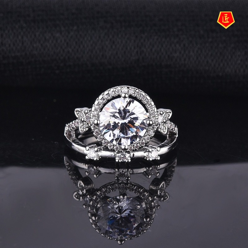 [Ready Stock]Creative Moissanite 3 Karat Ring Pt950 Platinum