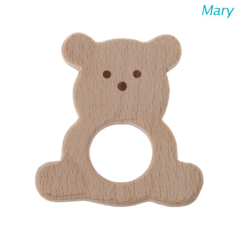 Mary Mainan Teether Kayu Beech Alami Handmade Untuk Bayi