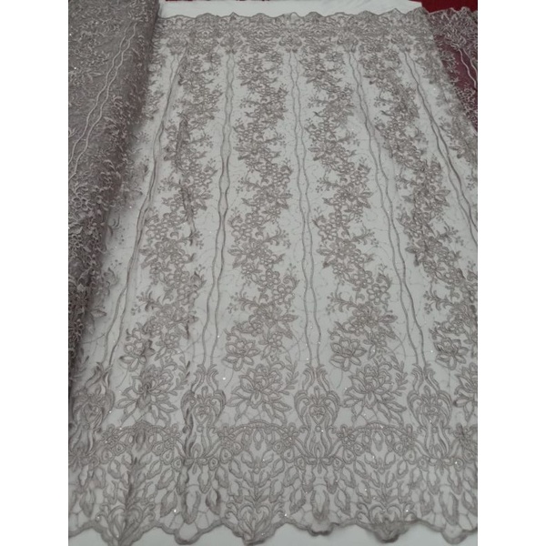 Promo terbaru! kain Tile Payet Premium/ Tile Payet Mutiara cocok untuk kebaya dan gaun pengantin