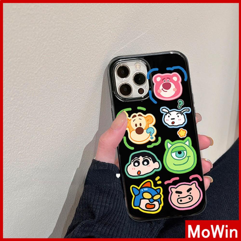 iPhone Case Silicone Soft Case Black Shiny Shockproof Protection Camera Monster Cartoon Avatar Cute Compatible For iPhone 11 Pro Max 13 Pro Max 12 Pro Max 7Plus xr XS Max