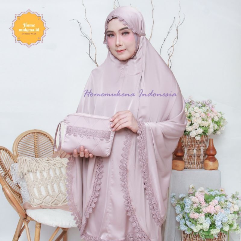 Mukena Armany Silk Import Premium 2in1 Renda Jepang Mewah Elegan Terbaru Jumbo Mukena hadiah mukena 