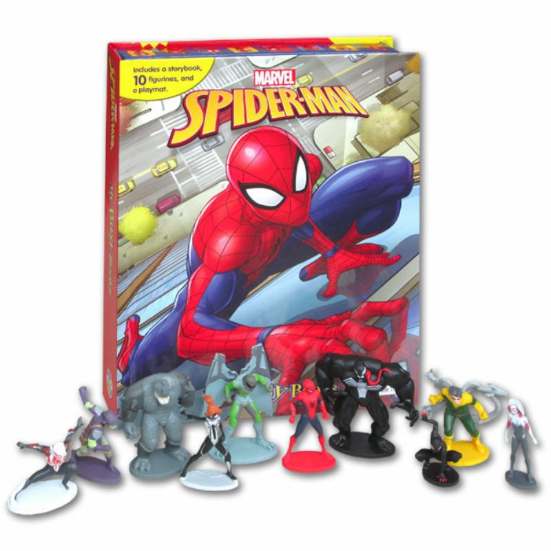 My Busy Book Marvel Spiderman includes a Storybook, 10 Disney Figurines and a Giant Playmat
