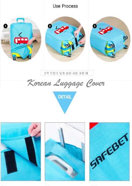 KOREAN LUGGAGE COVER SELIMUT PELINDUNG TAS KOPER