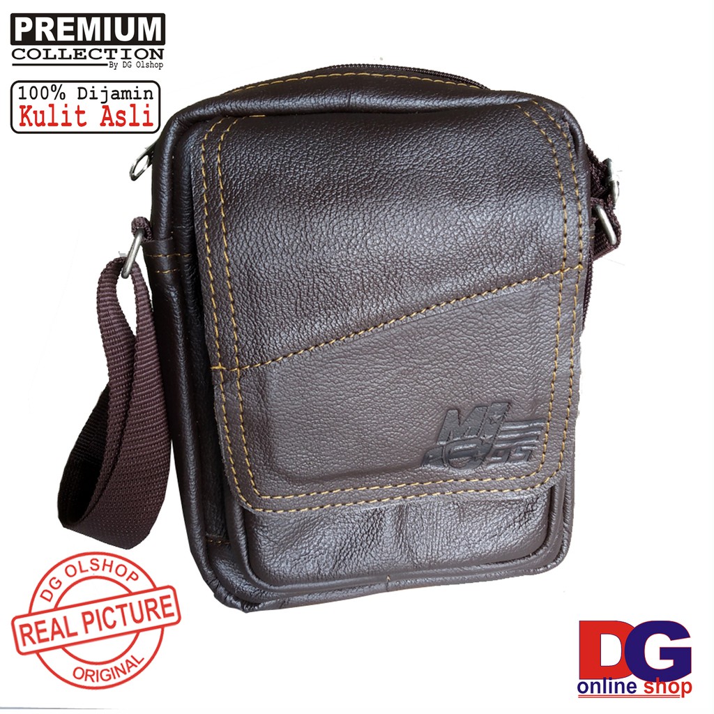 TAS SELEMPANG PRIA KULIT SAPI ASLI TAS SLEMPANG COWOK KECIL MINI TERMURAH TERLARIS LEATHER ORIGINAL