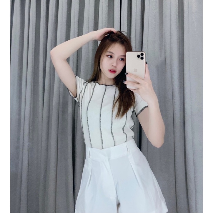 Knit garis top | Korea knit crop top 1711