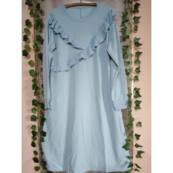 Tunik atau atasan kaos import warna biru langit bahan lembut dan adem