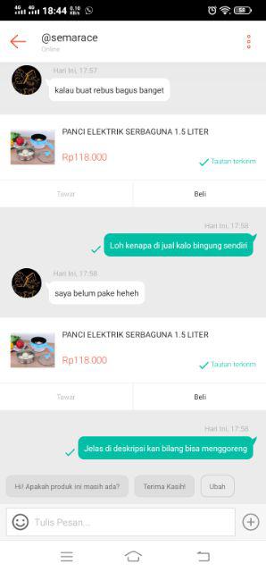 Panci Elektrik Serbaguna 1.5 Liter