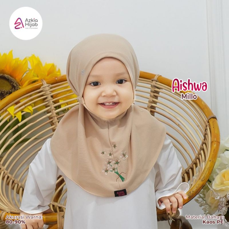Aishwa || size SS (size 1) jilbab anak / bayi || usia 0 bulan - 6 bulan new azkia hijab-Millo