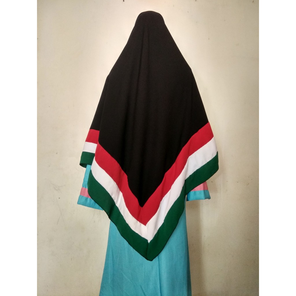 Jilbab Segiempat Palestina 2 dua sisi SIZE L palestine khimar palestin bergo bendera  krudung