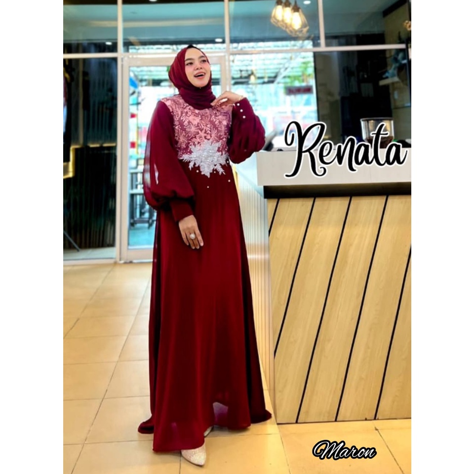 RENATA MAXI/DRESS MAXI KEKINIAN/MAXI DRESS TERBARU/MAXI DRESS MURAH/MAXI DRESS BRUKAT CANTIK