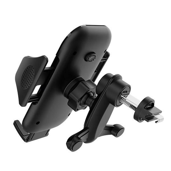 Holder Roker RHD003 Vehichle Mounted - Carbon fibre tekstur  - Type Clip Vent / Jepit AC Mobil  - Rotasi 360 derajat yang dapat disesuaikan