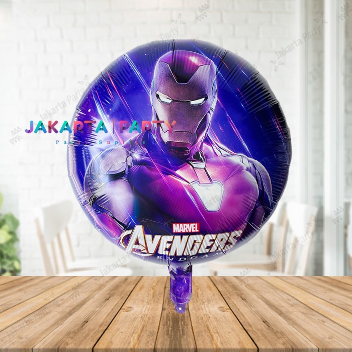 Balon Bulat Ironman #1 / Balon Foil Ironman / Balon Karakter Iron man