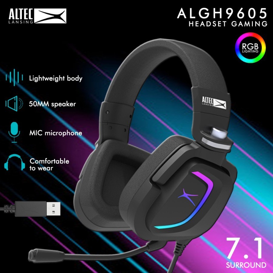 Headset Gaming Altec Lansing ALGH-9605 - RGB - 7.1 SURROUND