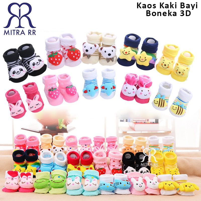 Kaos Kaki Bayi Karakter Boneka timbul 3D