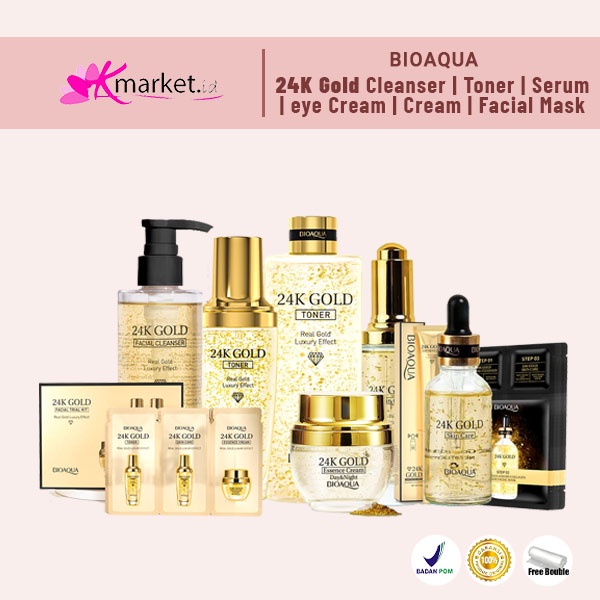 BIOAQUA 24K GOLD CLEANSER | TONER | SERUM | EYE CREAM | CREAM | FACIAL MASK | REMOVER