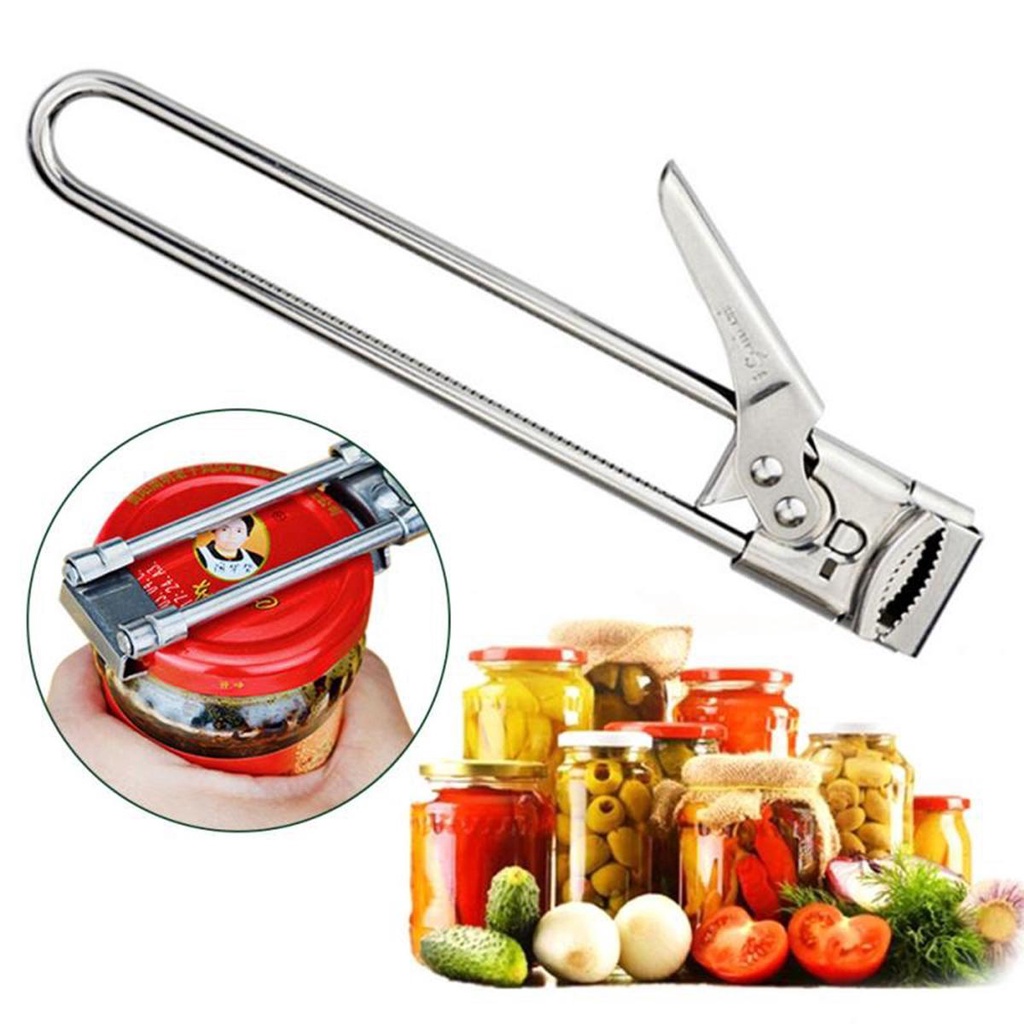 REBUY Pembuka Botol Home Beer Stainless Steel Manual Adjustable Can Opener