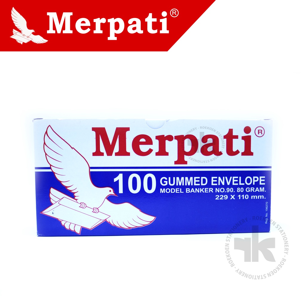 

Merpati Gummed Amplop Putih 90 Polos 229 x 110mm Tanpa Perekat (Dos Biru)