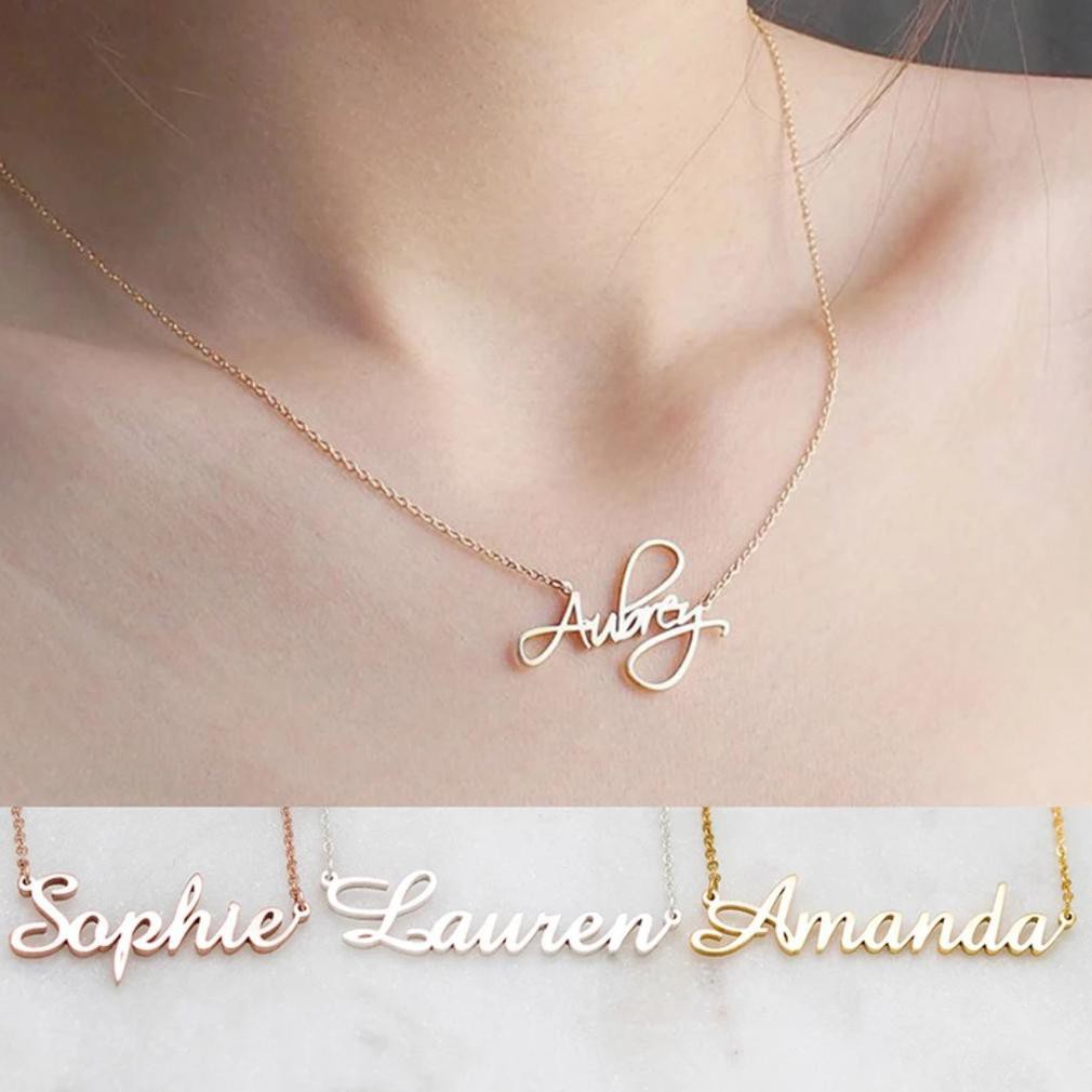 KIRIM HARI INI PROMO KALUNG NAMA GOLD TITANIUM FASHION WANITA  INISIAL LAPIS EMAS ASLI anti karat