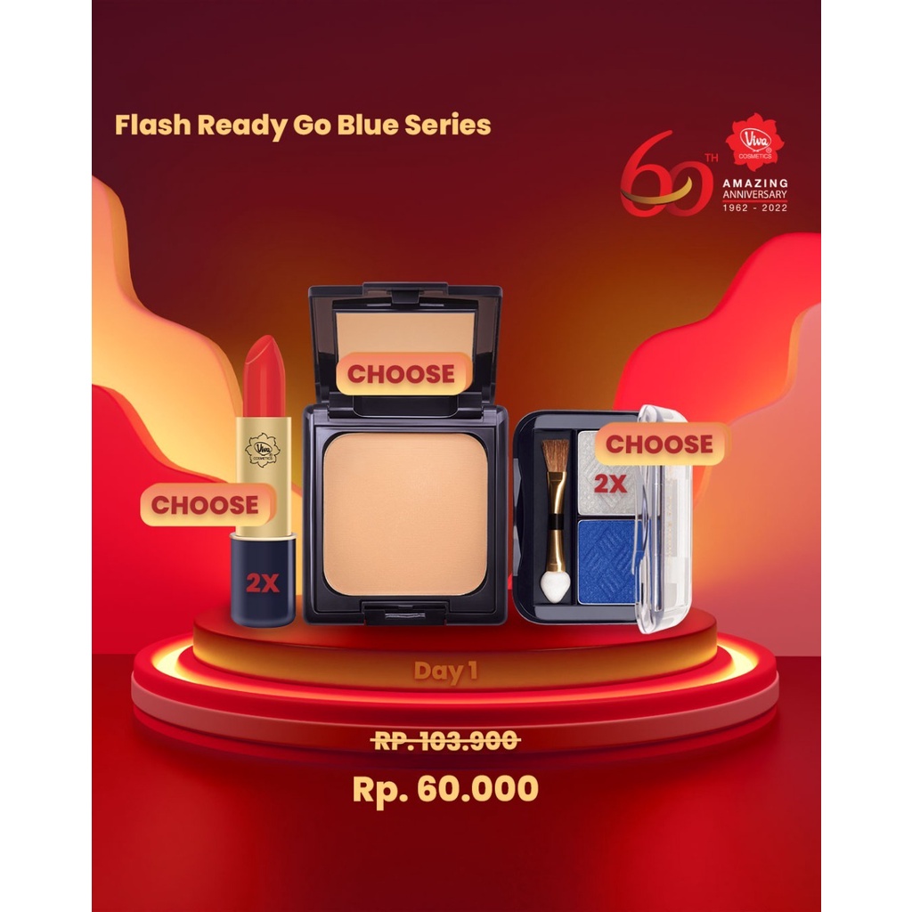 Paket viva lipstick compact powder eye shadow