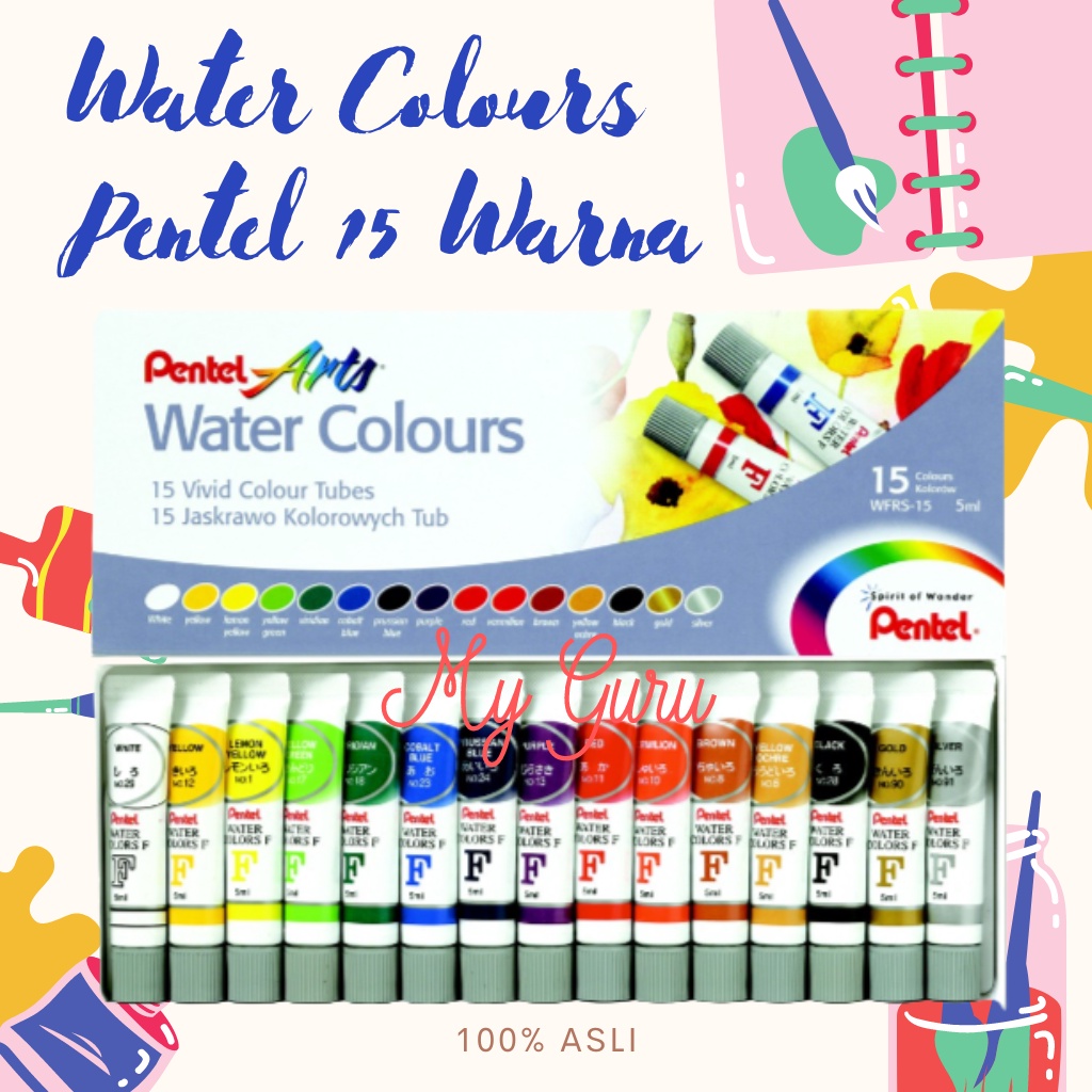 

[SET] PENTEL WATER COLORS WFRS-15 15 COLORS CAT AIR