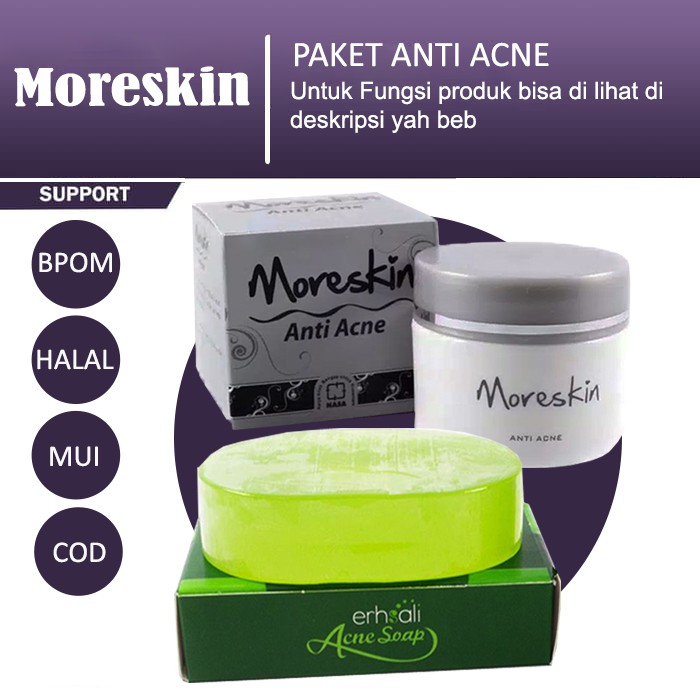 Paket Anti Acne Atasi Jerawat Membandel Moreskin Anti Acne Erhsali Acne Soap Paket Jerawat