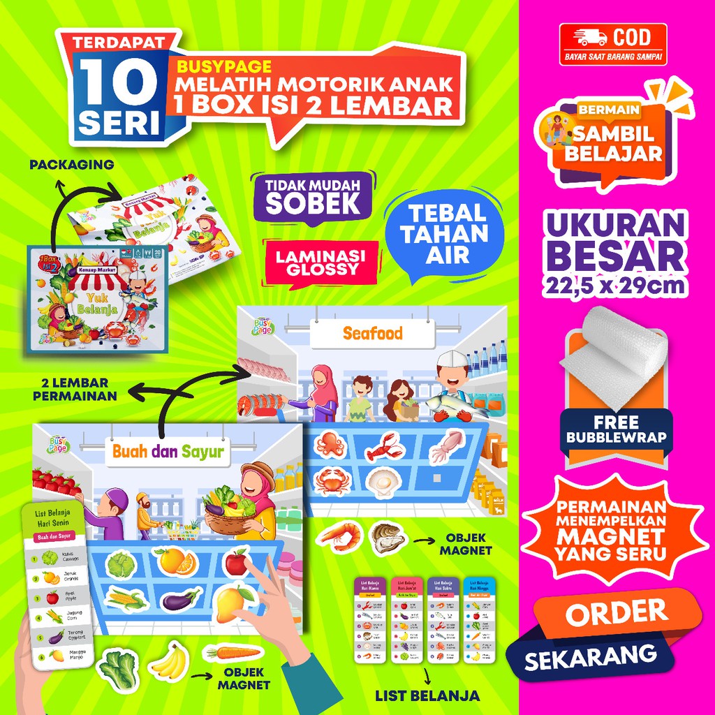 [1BOX ISI 2] KONSEP BUSY PAGE / ACTIVITY SHEET / MAINAN EDUKASI ANAK