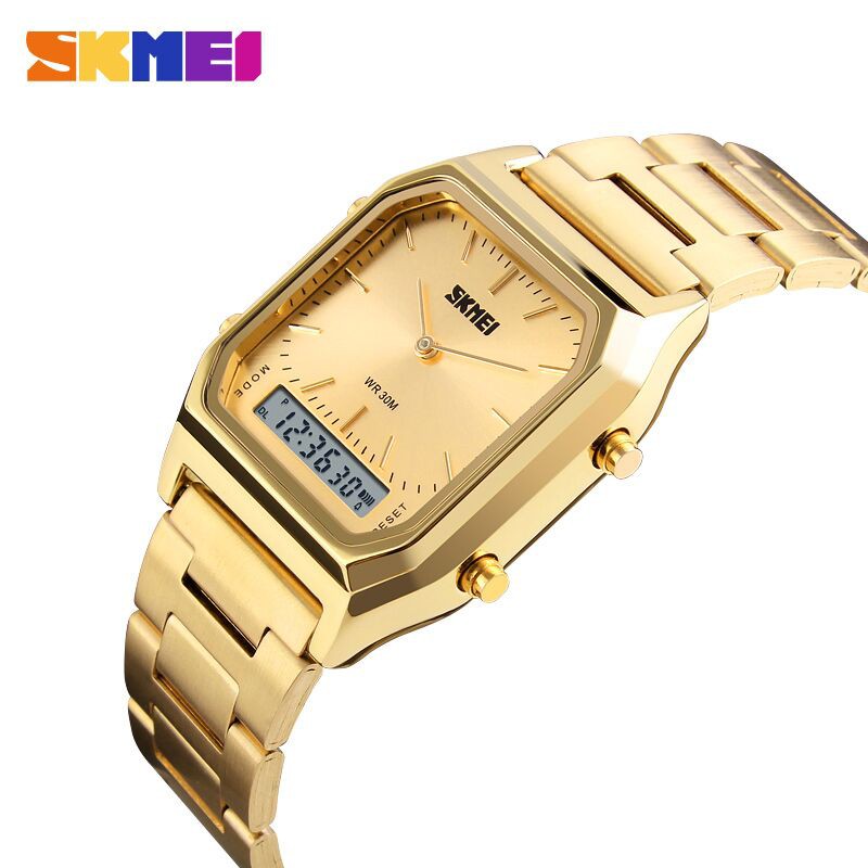 SKMEI Jam Tangan Premiun Digital Analog Pria - DG1220 - Golden