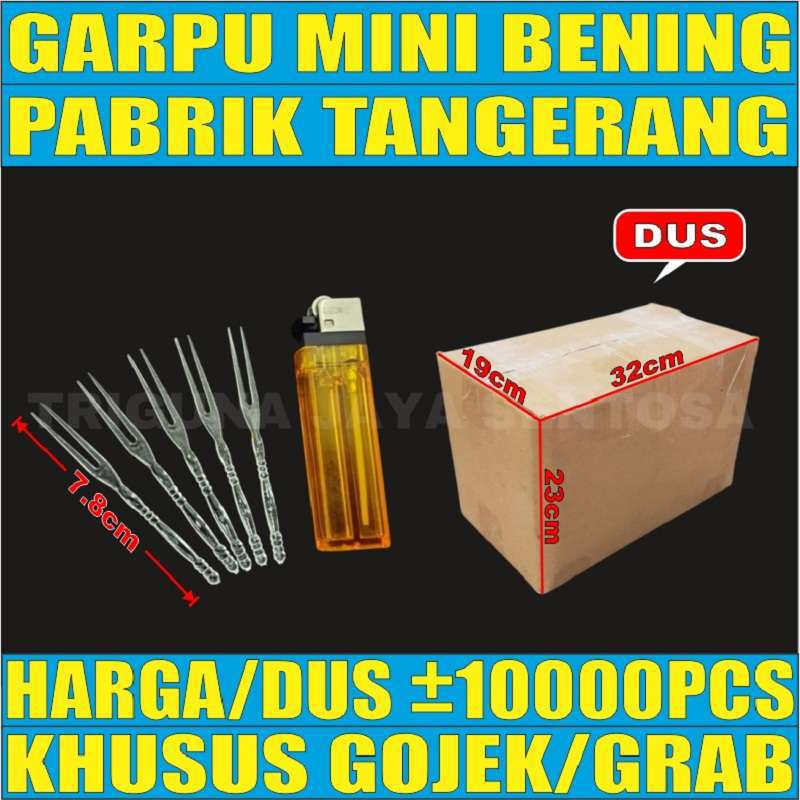 Garpu mini buah kecil perdus isi 10000pcs garpu plastik kue puding cake murah