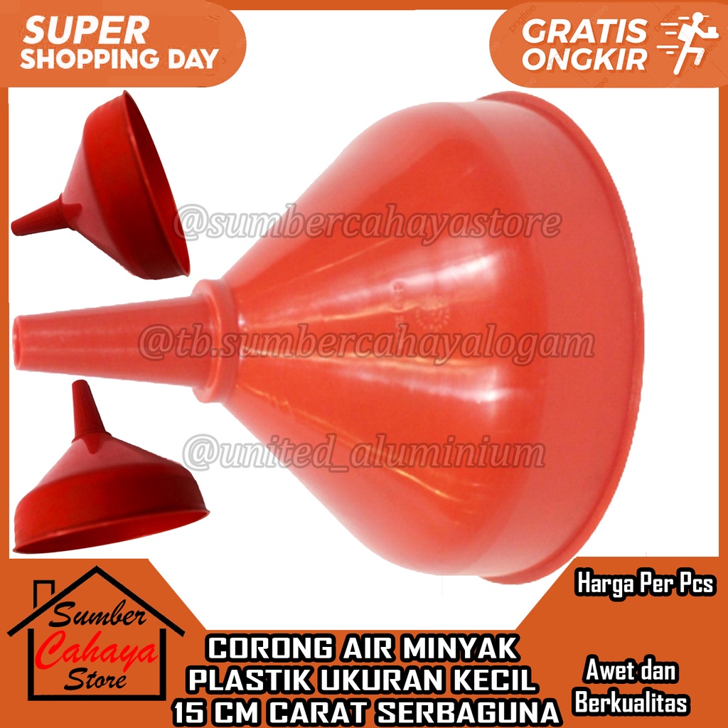 CORONG AIR MINYAK PLASTIK 15 CM CARAT UKUR SERBAGUNA PELASTIK MINI KECIL SEDANG BENSIN SERBA GUNA MU