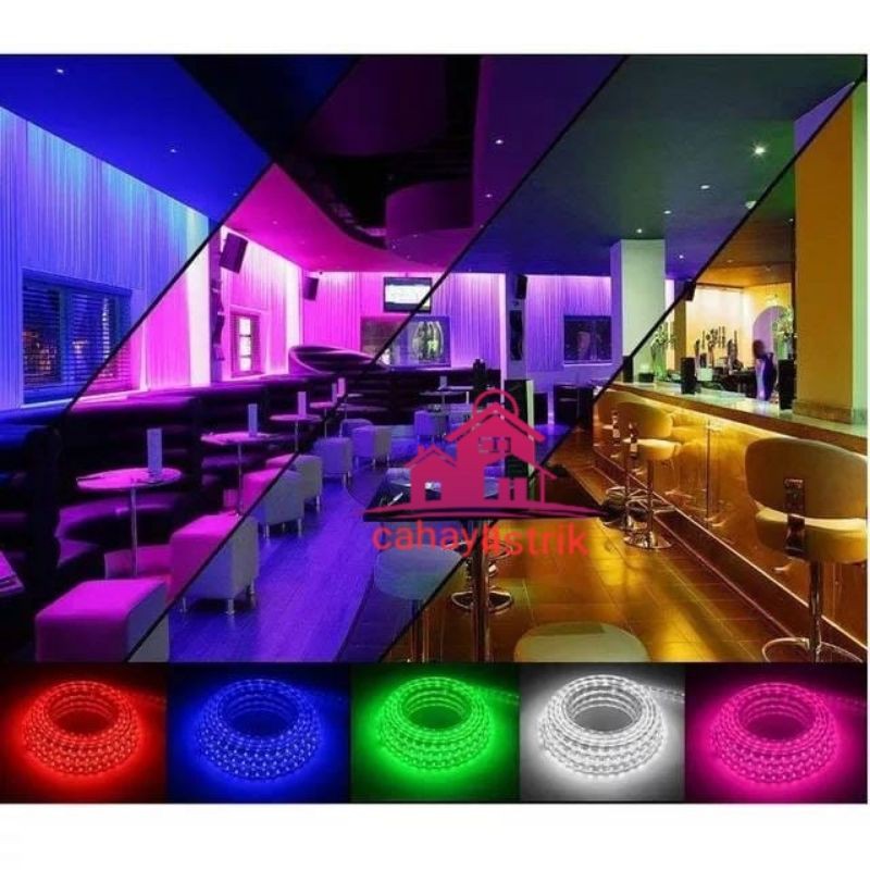 LAMPU LED STRIP SELANG 5050 SMD AC 220V METERAN (1M-100M) OUTDOOR AND INDOOR (LAMPU TIK TOK)